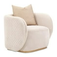 thumbnail image 1 of Michael Amini Ariana Velvet Accent Chair - Beige/Gold, 1 of 15