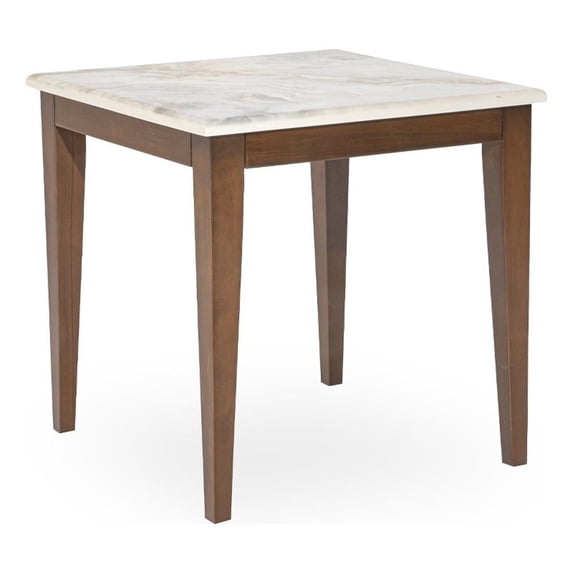 Michael Amini Balboa Wood 20" Square End Table in Warm Walnut