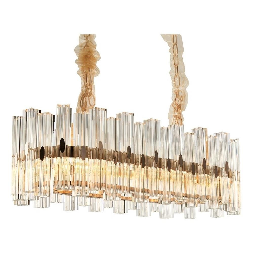 Gold and Clear Crystal 10-Light Statement Chandelier
