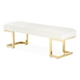 thumbnail image 1 of Michael Amini Belmont Place 17.75" Metal & Fabric Bed Bench in Cream/Bright Gold, 1 of 10