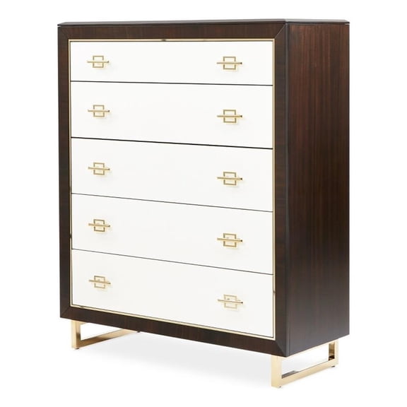 Michael Amini Belmont Place 5-Drawer Bedroom Chest in Espresso