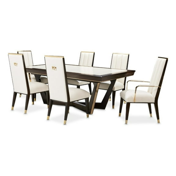 Michael Amini Belmont Place 7-Piece Rectangular Dining Room Set - Espresso