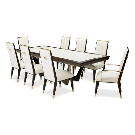 Michael Amini Belmont Place 9-Piece Rectangular Dining Room Set - Espresso