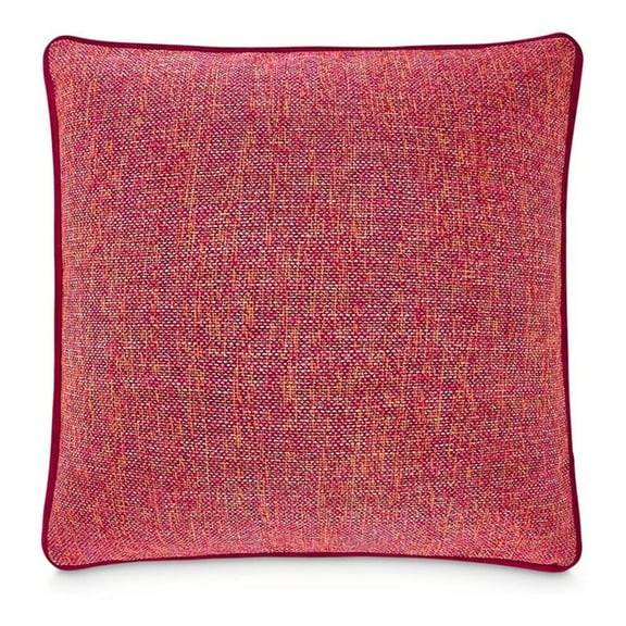 Michael Amini Boho Chic 20" Woven Texture Square Pillow in Berry Pink Set of 2