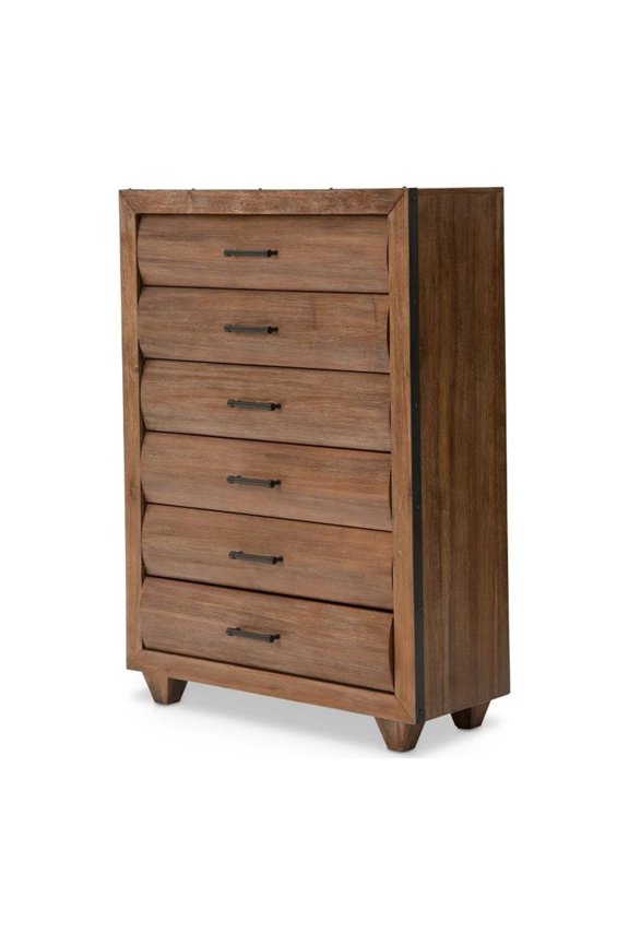 Brooklyn Walk 6-Drawer Wood Chest - Burnt Umber Brown