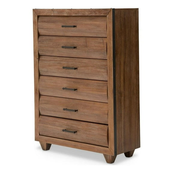 Michael Amini Brooklyn Walk 6-Drawer Wood Chest - Burnt Umber Brown