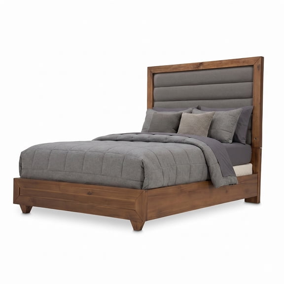 Michael Amini Brooklyn Walk Eastern King Tufted Panel Bed - Gray