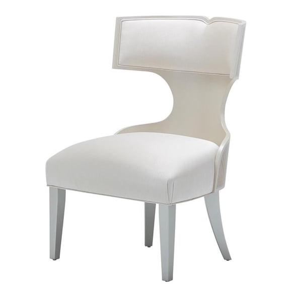 Michael Amini Camden Court 19" Wood & Polyester Side/Vanity Chair in Pearl Ivory