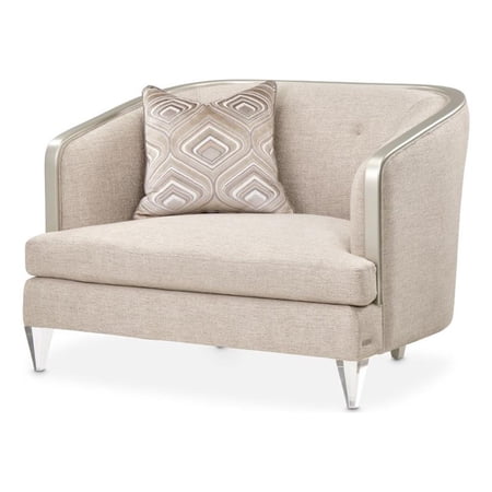 Michael Amini Camden Court Chair and Half - Natural Flax/Platinum
