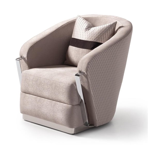 Michael Amini Carmela Accent Chair - Zinc/Silver