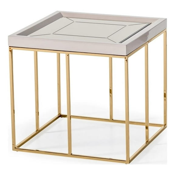 Michael Amini Carmela Side Table - Shimmering Ivory