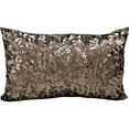 thumbnail image 1 of Michael Amini "Circle Sequin" Decorative/Modern Pillow by Nourison, Bronze, 12" x 20", 1 of 2