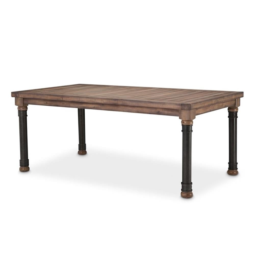 Reclaimed Wood Rustic Extendable Dining Table, 76" Brown