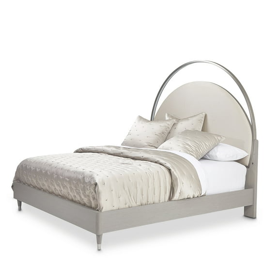 Michael Amini Eclipse Eastern King Bed with LED Lights - Moonlight Gray