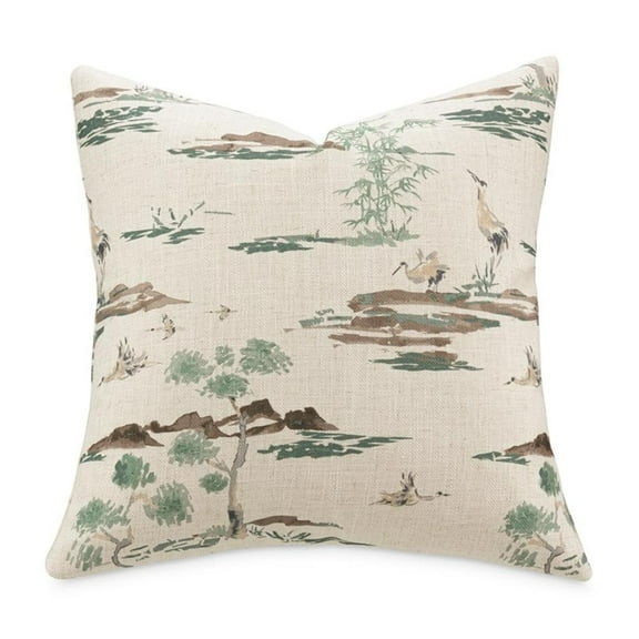 Michael Amini Eden Akari 22" Square Pillow - Basil Green in Set of 2
