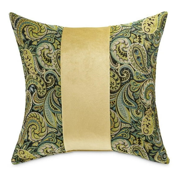 Michael Amini Emerald Isle 22" Fabric Throw Pillow in Green/Indigo in Set of 2