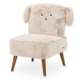 thumbnail image 1 of Michael Amini Faux Fur Puppy Accent Chair in Stone Natural and Capri Wood, 1 of 8