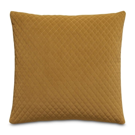 Michael Amini Gemma 21" Velvet Throw Pillow - Yellow Coin in Set of 2
