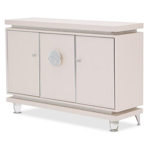 Michael Amini Glimmering Heights Contemporary Wood & Metal Sideboard in Ivory
