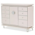 thumbnail image 1 of Michael Amini Glimmering Heights Upholstered Wood & Vinyl Dresser in Ivory, 1 of 3