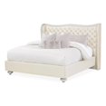thumbnail image 1 of Michael Amini Hollywood Swank Queen Tufted Leather Bed - Creamy Pearl, 1 of 9