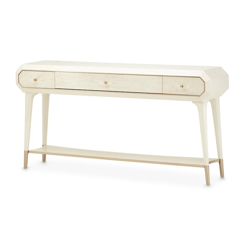 La Rachelle 64'' Beige Wood Console Table with Storage