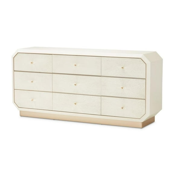 Michael Amini La Rachelle 9-Drawer Dresser in Champagne Ivory