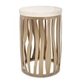 thumbnail image 1 of Michael Amini La Rachelle Round End Table with Marble Top - Chardonnay Gold, 1 of 6