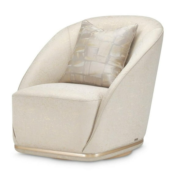 Michael Amini La Rachelle Swivel Accent Chair in Gold Rush and Chardonnay