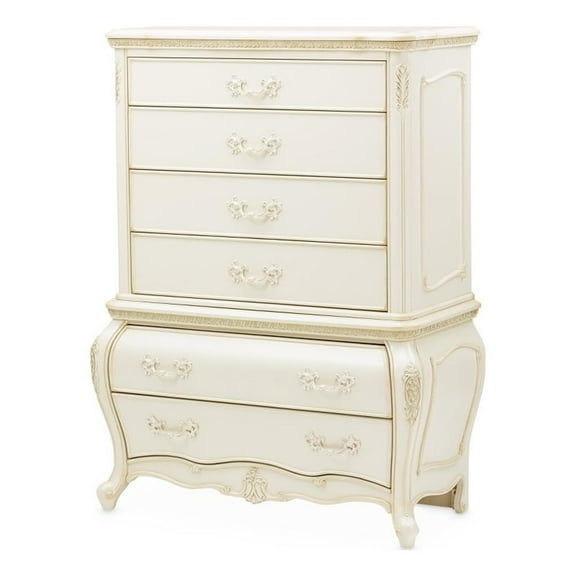 Michael Amini Lavelle 6-Drawer Wood Chest - Classic Pearl