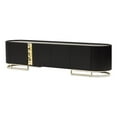 thumbnail image 1 of Michael Amini Lisbon Media Cabinet - Silken Matte Black, 1 of 15
