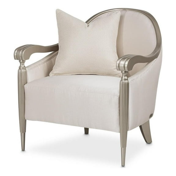 Michael Amini London Place Accent Chair - Porcelain/Platinum