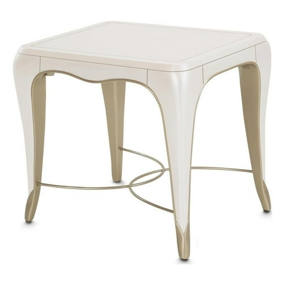 Michael Amini London Place Rectangular End Table - Creamy Pearl