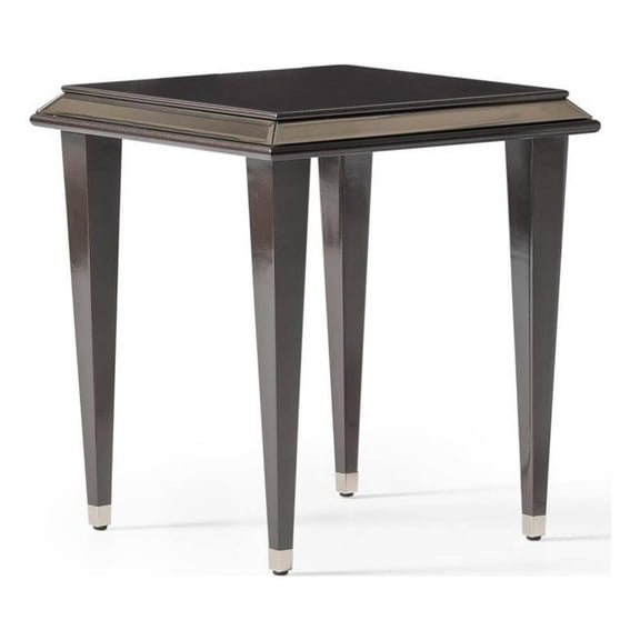 Michael Amini Lousanne Side Table - Glossy Mocha Sand