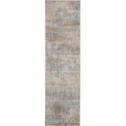 Nourison Michael Amini MA90 Uptown Beige/Aqua 22" x 76" 2.2X7.6