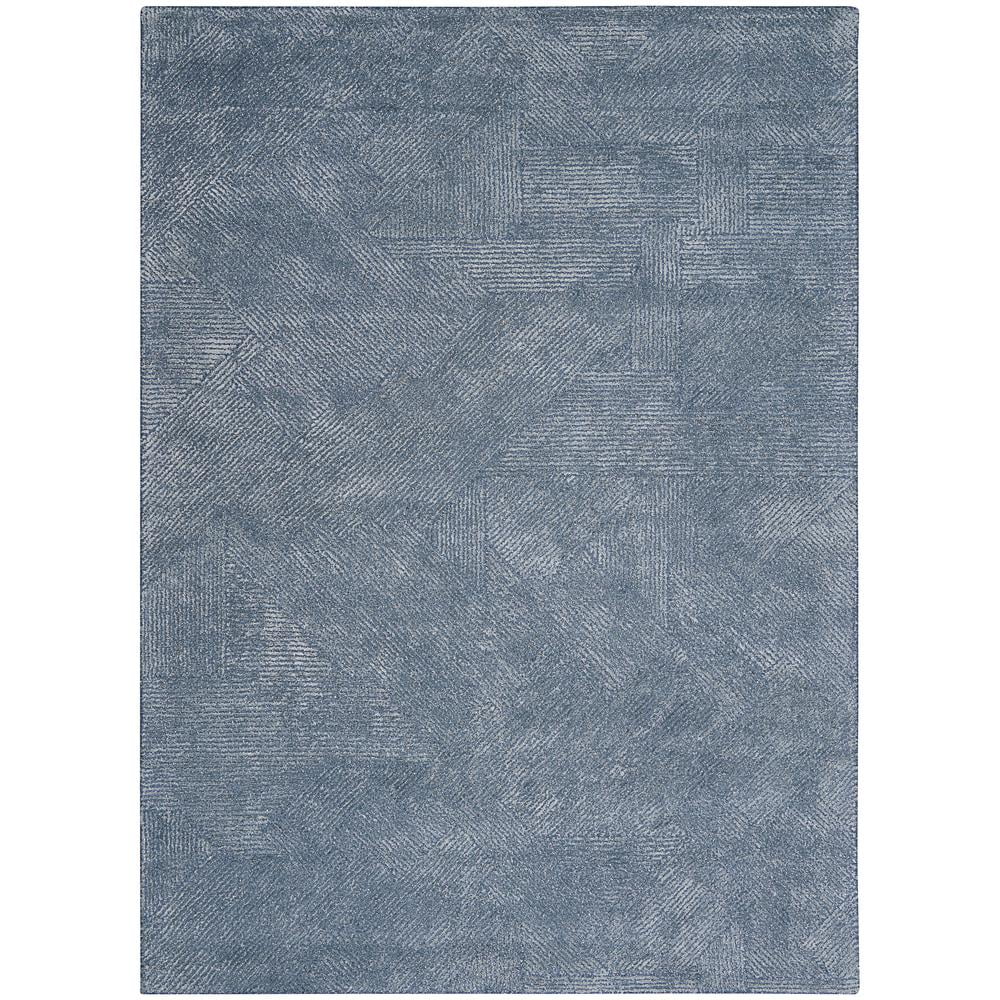 Celestial Abstract 5'3" x 7'3" Blue Hand-Tufted Wool-Viscose Rug