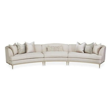 Michael Amini Malibu Crest 3-Piece Sofa - Pearl/Chardonnay