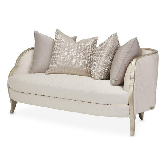 Michael Amini Malibu Crest Loveseat - Cloud White/Chardonnay