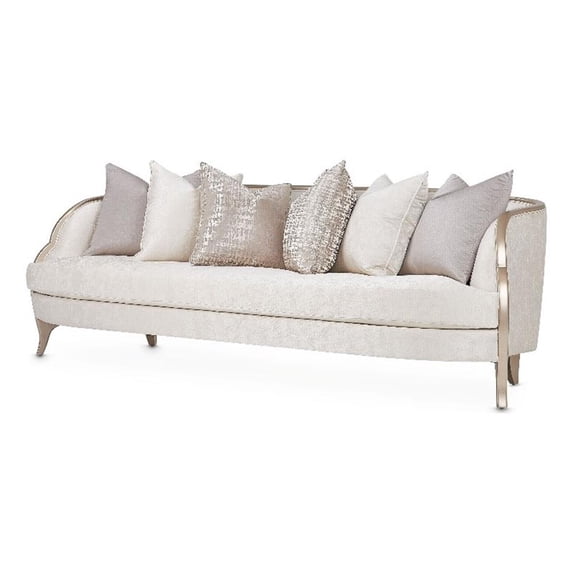 Michael Amini Malibu Crest Sofa - Cloud White/Chardonnay