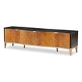 thumbnail image 1 of Michael Amini Malibu Crest TV Console - Crotch Mahogany, 1 of 13