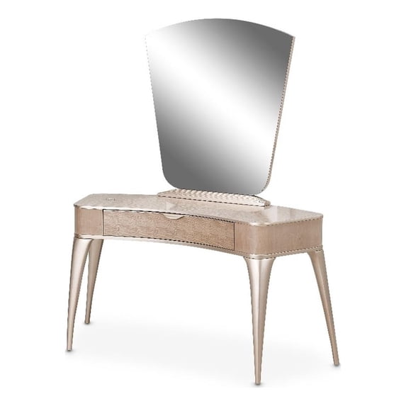 Michael Amini Malibu Crest Wood Vanity with Mirror - Blush