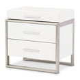 thumbnail image 1 of Michael Amini Marquee 3-Drawer Nightstand in Cloud White, 1 of 11
