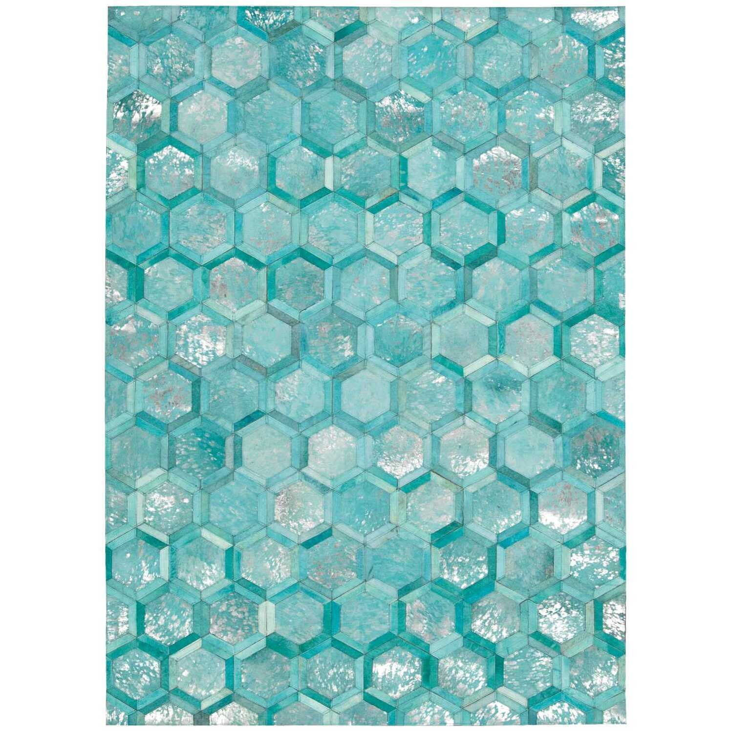 Michael Amini City Chic Area Rug-Color:Turquoise,Shape:Rectangle,Size:5 ...