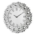 thumbnail image 1 of Michael Amini Montreal Mirrored Round Crystal Wall Clock, 1 of 1