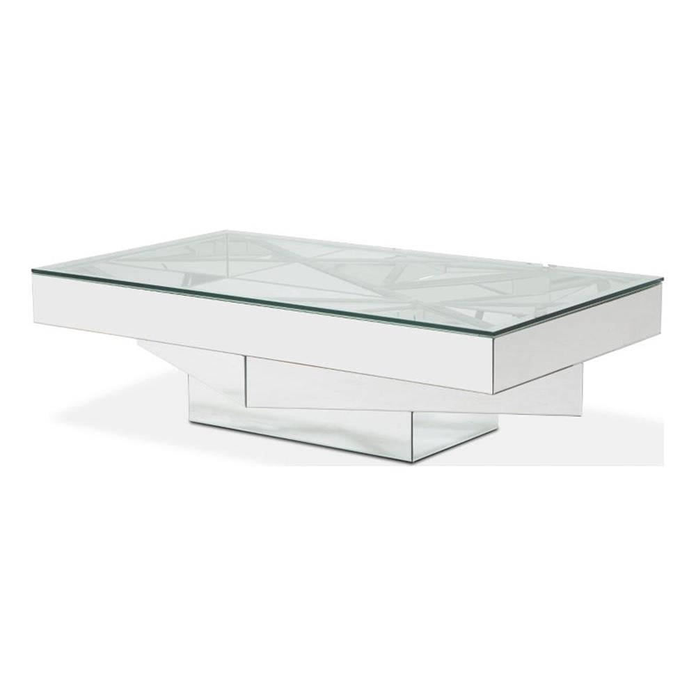 Montreal Silver Rectangular Glass Top Coffee Table