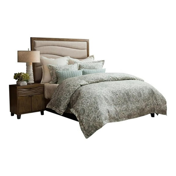 Michael Amini Northridge 8-piece Fabric King Duvet Set in Spa Blue/Natural