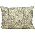 thumbnail image 1 of Michael Amini Pillow Ivory Pewter Pewter Beaded Leaves Pillow, 1 of 2