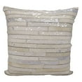 thumbnail image 1 of Michael Amini Pillow White Silver Met Thin Stripes Pillow, 1 of 2