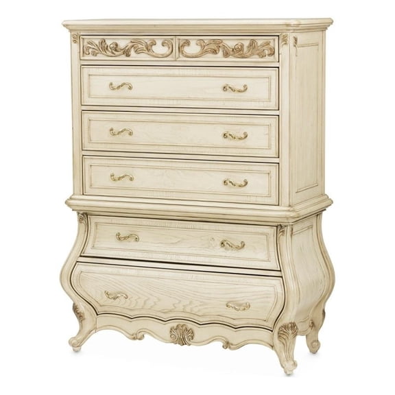 Michael Amini Platine de Royale 6-Drawer Wood Chest - Champagne Ivory