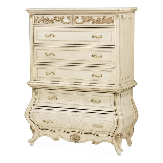 Michael Amini Platine de Royale 6-Drawer Wood Chest - Champagne Ivory